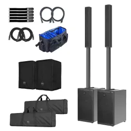 RCF EVOX-J9 Active 12" Three-Way Column Array Black 2-Pack with Covers