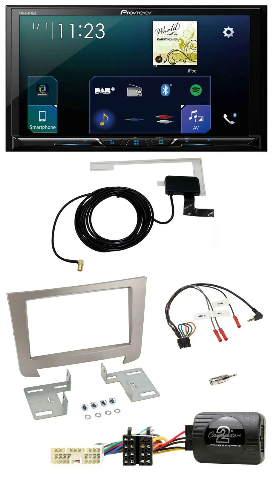 Pioneer 2DIN DAB USB Lenkrad Bluetooth Autoradio für SSangYong Rexton Telefontas