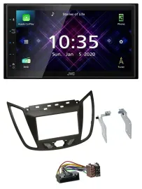JVC DAB 2DIN MP3 Bluetooth USB Autoradio für Ford C-Max (ab 10) braun