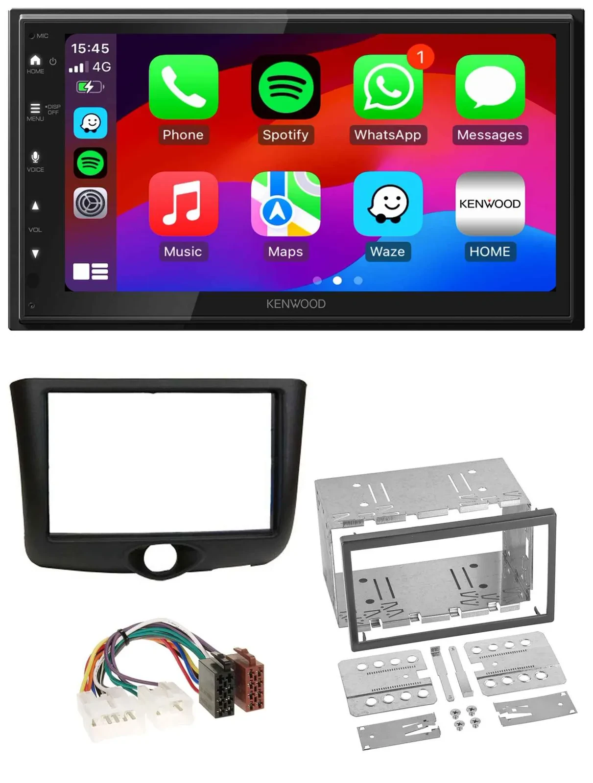 Автомагнитола Kenwood 2DIN, DAB, Bluetooth, USB, MP3 для Toyota Yaris (1999–2003)