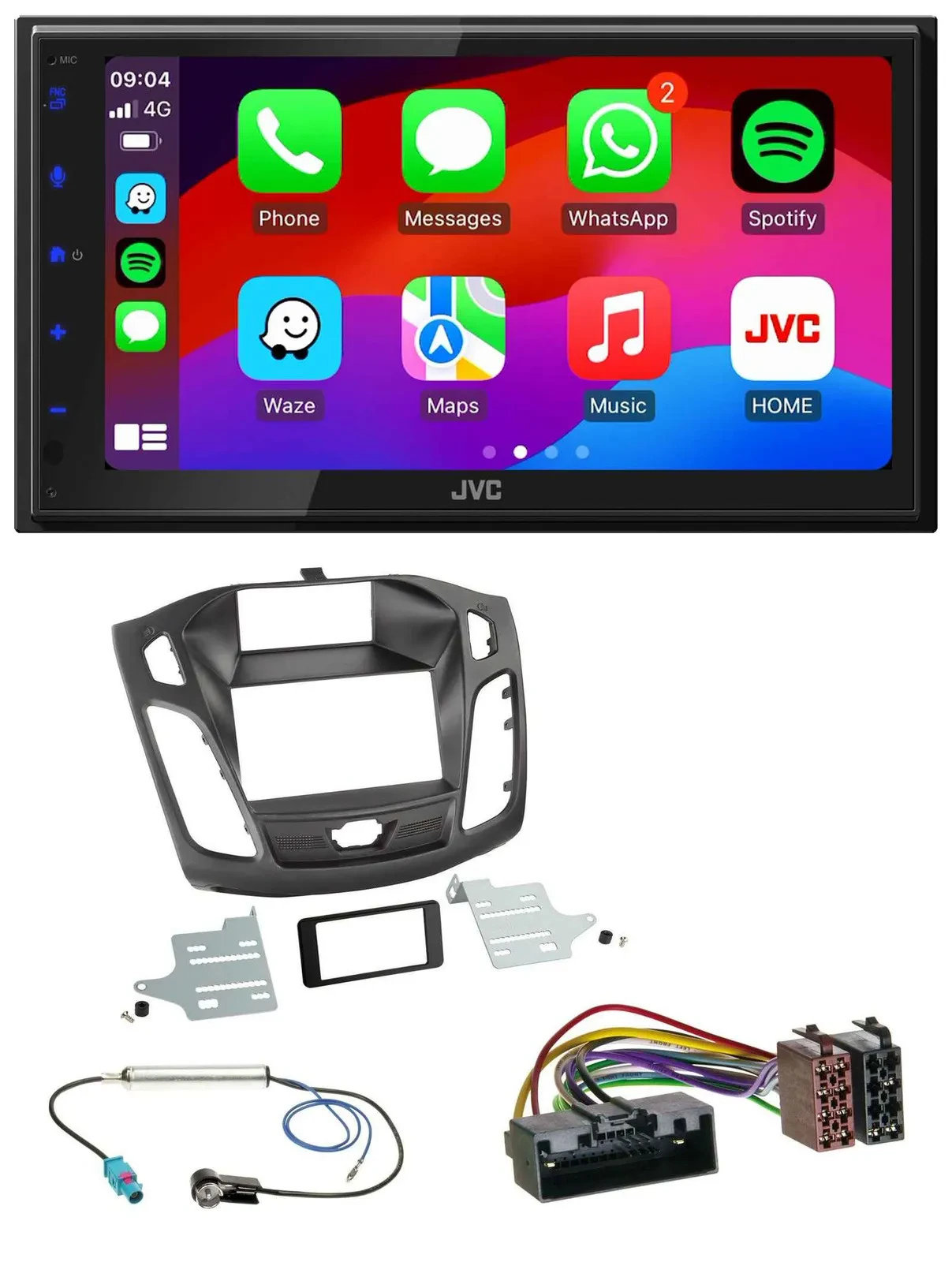 JVC Bluetooth 2DIN MP3 DAB USB Autoradio für Ford Focus (2011-2014)