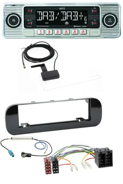 Dietz Bluetooth USB MP3 DAB Autoradio für Fiat Panda (ab 2012) - glänzend