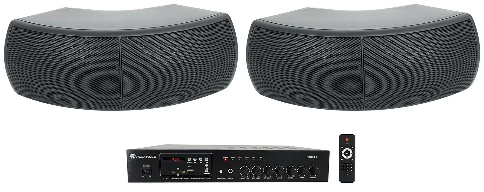 Настенная акустика Rockville WET-D4 Black с усилителем (пара)