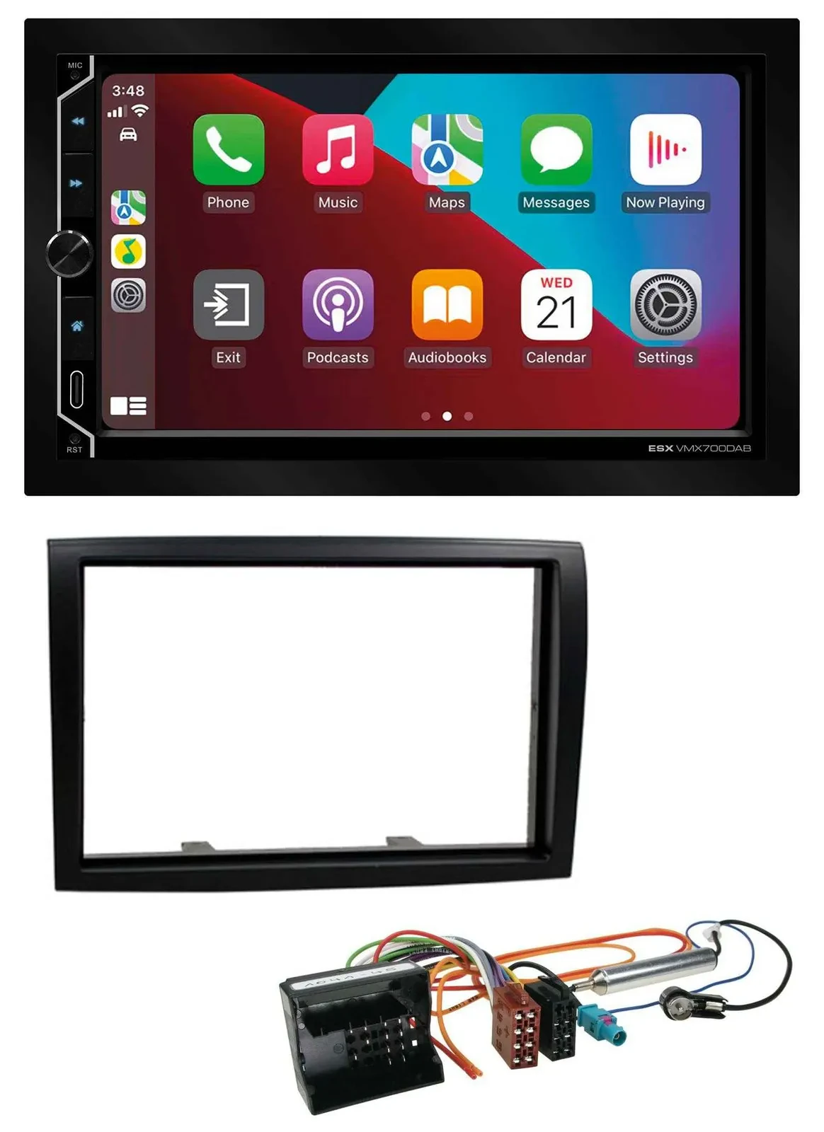 Автомагнитола ESX 2-DIN DAB, USB, MP3, Bluetooth для Citroen Jumper (2006–2011), черная
