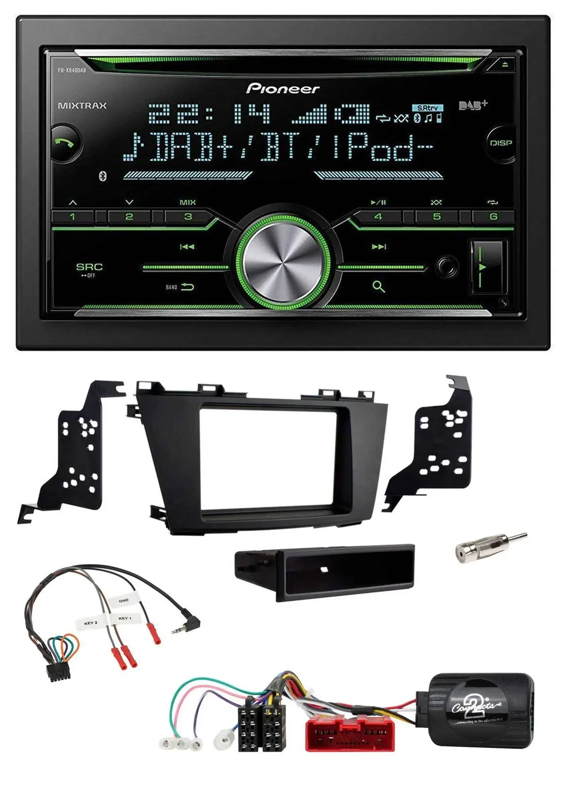 Pioneer Bluetooth Lenkrad DAB 2DIN USB CD Autoradio für Mazda 5 2010-2015