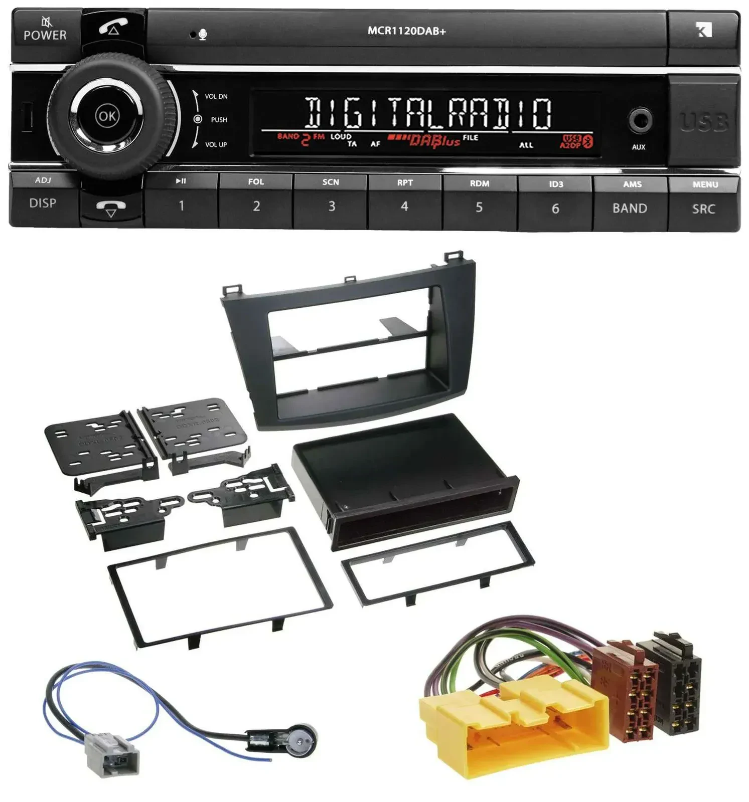 Kienzle Bluetooth MP3 USB DAB Autoradio für Mazda 3 (ab 2009)