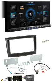 Alpine DAB 2DIN USB Bluetooth Lenkrad Autoradio für Fiat Doblo ab 2015 schwarz