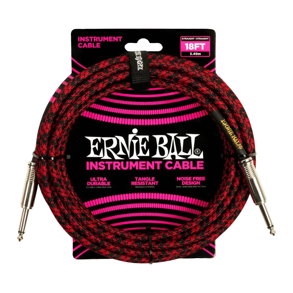 Инструментальный кабель Ernie Ball 6396 5.5 Braided Red Black
