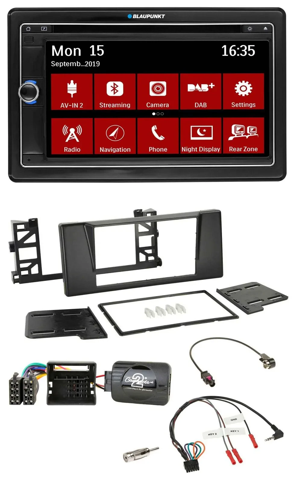 Blaupunkt 2DIN USB DAB Lenkrad Bluetooth TMC Navigation für BMW 5er E39 01-03 Qu