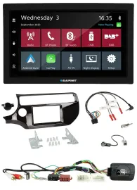 Blaupunkt 2DIN Lenkrad USB Bluetooth DAB Autoradio für Kia Rio UB ab 2015 piano