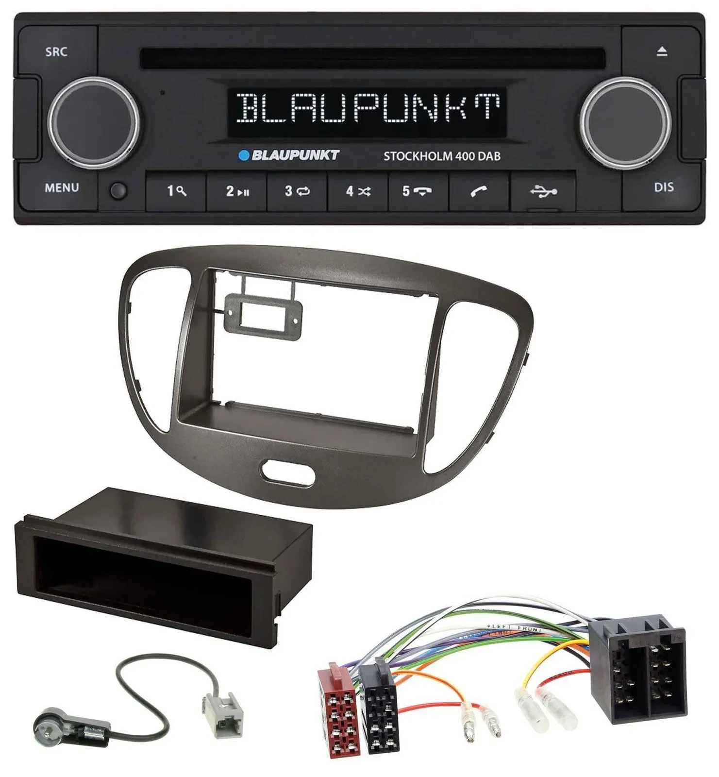 Blaupunkt MP3 Bluetooth DAB CD USB Autoradio für Hyundai i10 2008-2013 dunkelsil