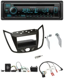 Kenwood Bluetooth DAB CD Lenkrad USB Autoradio für Ford C-Max Kuga braun