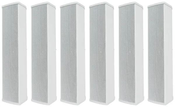 (6) Rockville WET ARRAY 5 WHITE Line Array Speakers For church/School/Auditorium