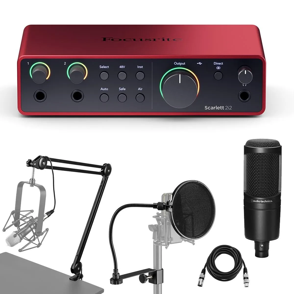Звуковая карта внешняя Focusrite Scarlett 2i2 4th Gen USB (набор) 2 входа / 2 выхода