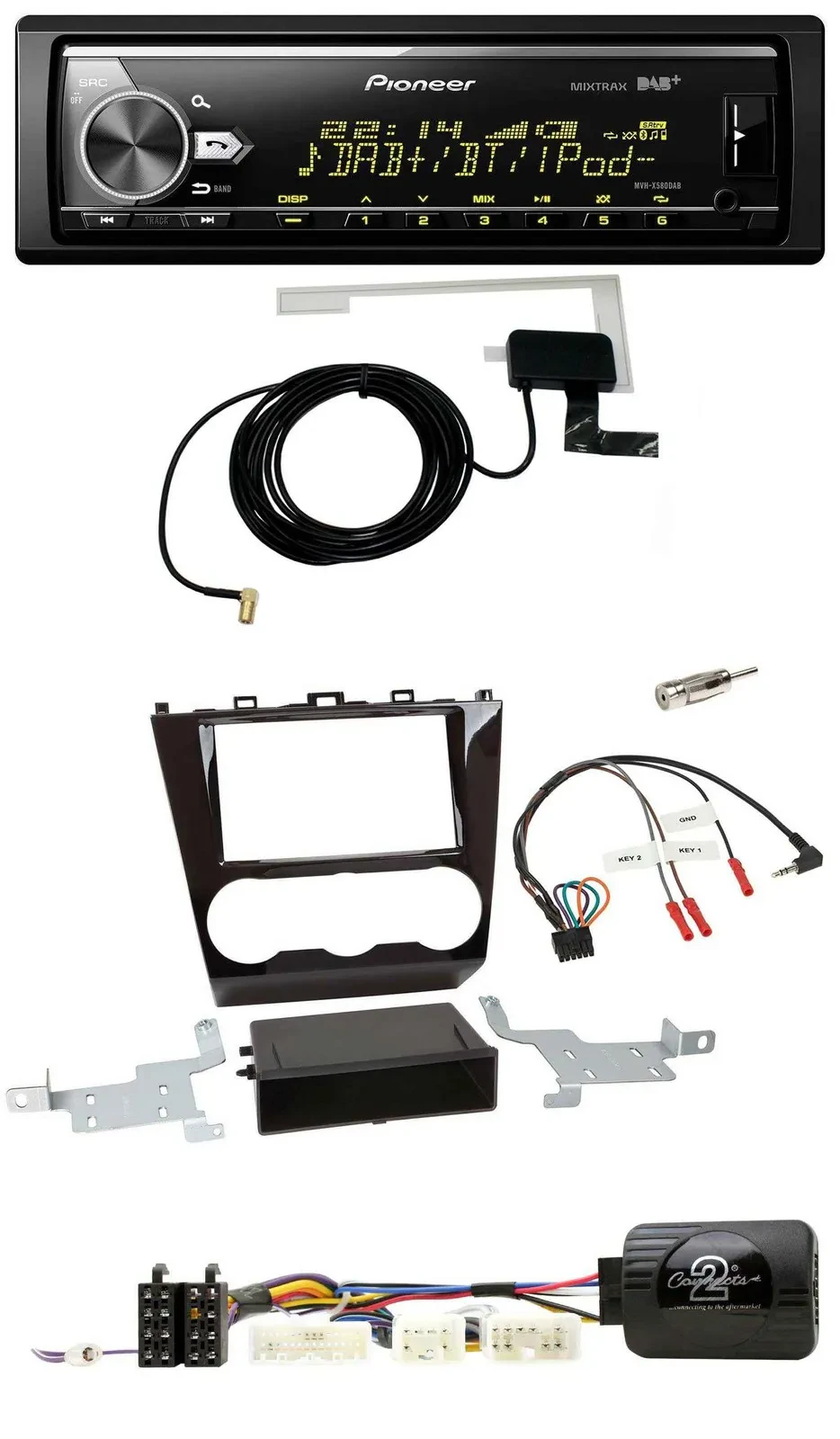 Автомагнитола для Subaru Forester (с 2015) Pioneer Bluetooth, DAB, USB, совместимая с кнопками на руле