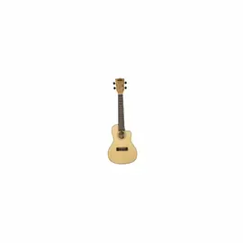 KALA KA-SSTU-SMC-C - Solid Spruce Spalted Maple Travel Concert Ukulele, with EQ