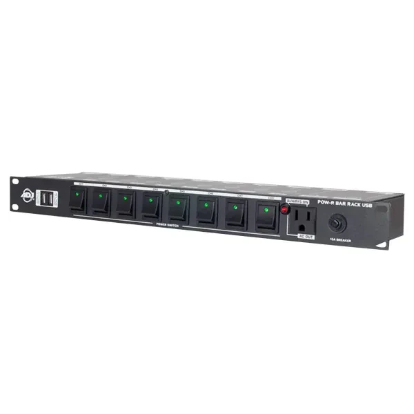 ADJ POW-R BAR RACK 10 Edison & 2 USB 19" Rack Mount AC Power Center