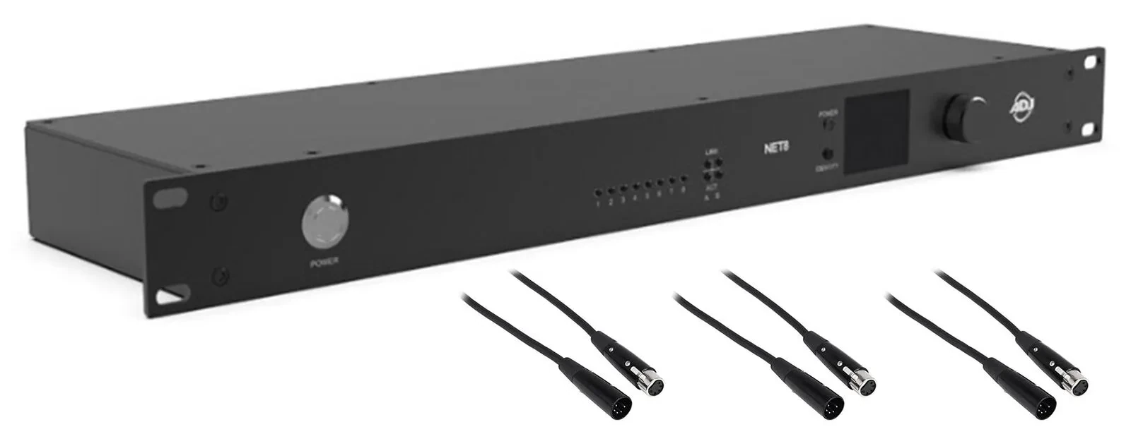 DMX-сплиттер American DJ NET 8 8-Port, Art-Net/sACN, RDM, XLR/RJ45, с кабелями