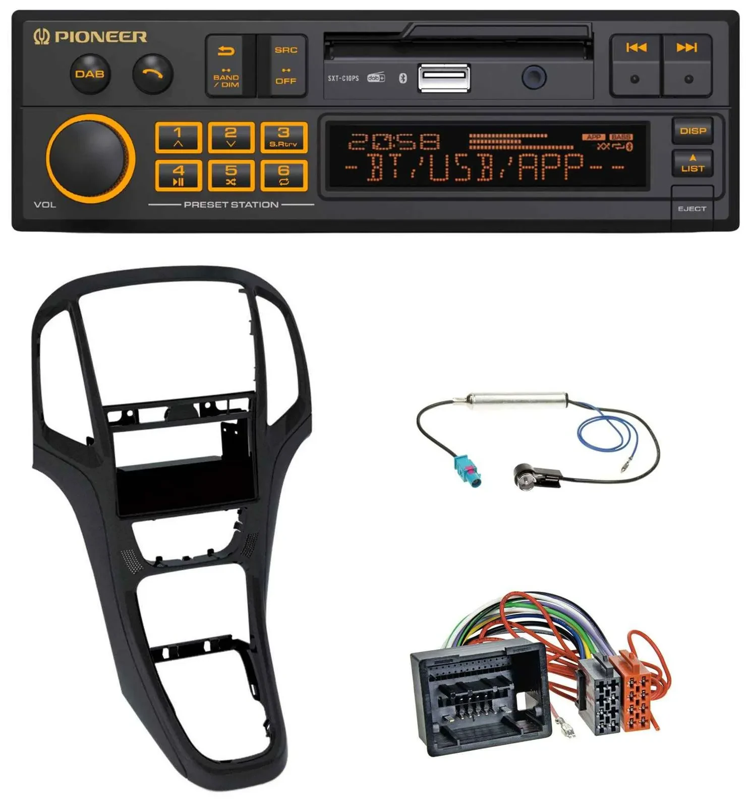 Автомагнитола для Opel Astra J Pioneer DAB, USB, Bluetooth, MP3, перламутровый чёрный