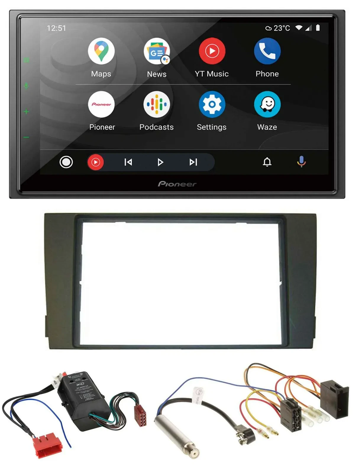 Pioneer USB 2DIN DAB MP3 Bluetooth Autoradio für Audi A6 01-05 C5 Bose Aktivsyst