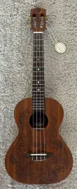 Luna, 4-String Henna Dragon Mahogany Tenor Ukulele with Preamp and Gigbag