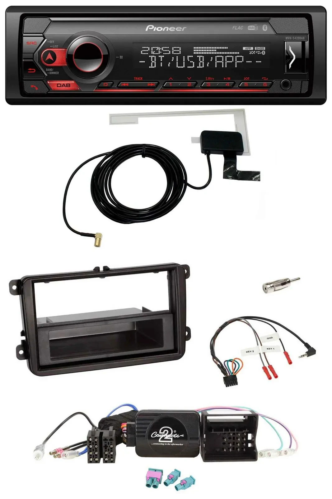 Pioneer DAB USB Lenkrad Bluetooth Autoradio für VW Amarok Beetle EOS Caddy Golf