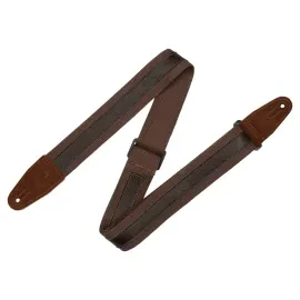 Ремень для гитары Levy's MC2CG-BRN-DBR Cotton Leather Combo Dark Brown