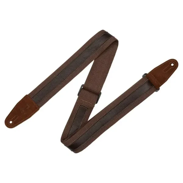 Ремень для гитары Levy's MC2CG-BRN-DBR Cotton Leather Combo Dark Brown