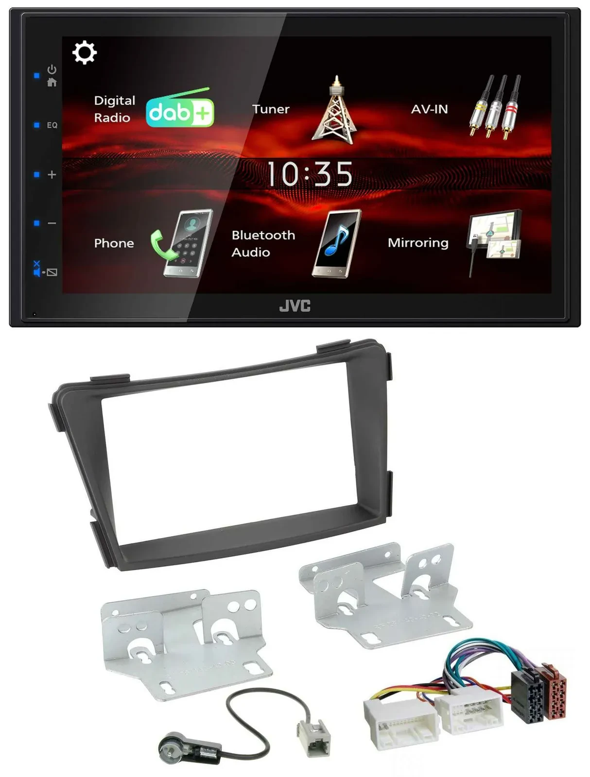 JVC USB Bluetooth MP3 DAB 2DIN Autoradio für Hyundai i40 VF ab 2011 schwarz
