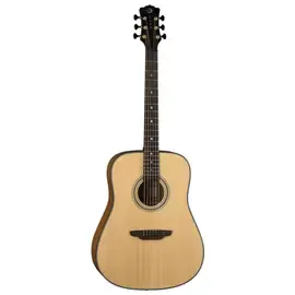 Акустическая гитара Luna Art Recorder All Solid Wood Dreadnought 6-String Guitar, Satin Natural