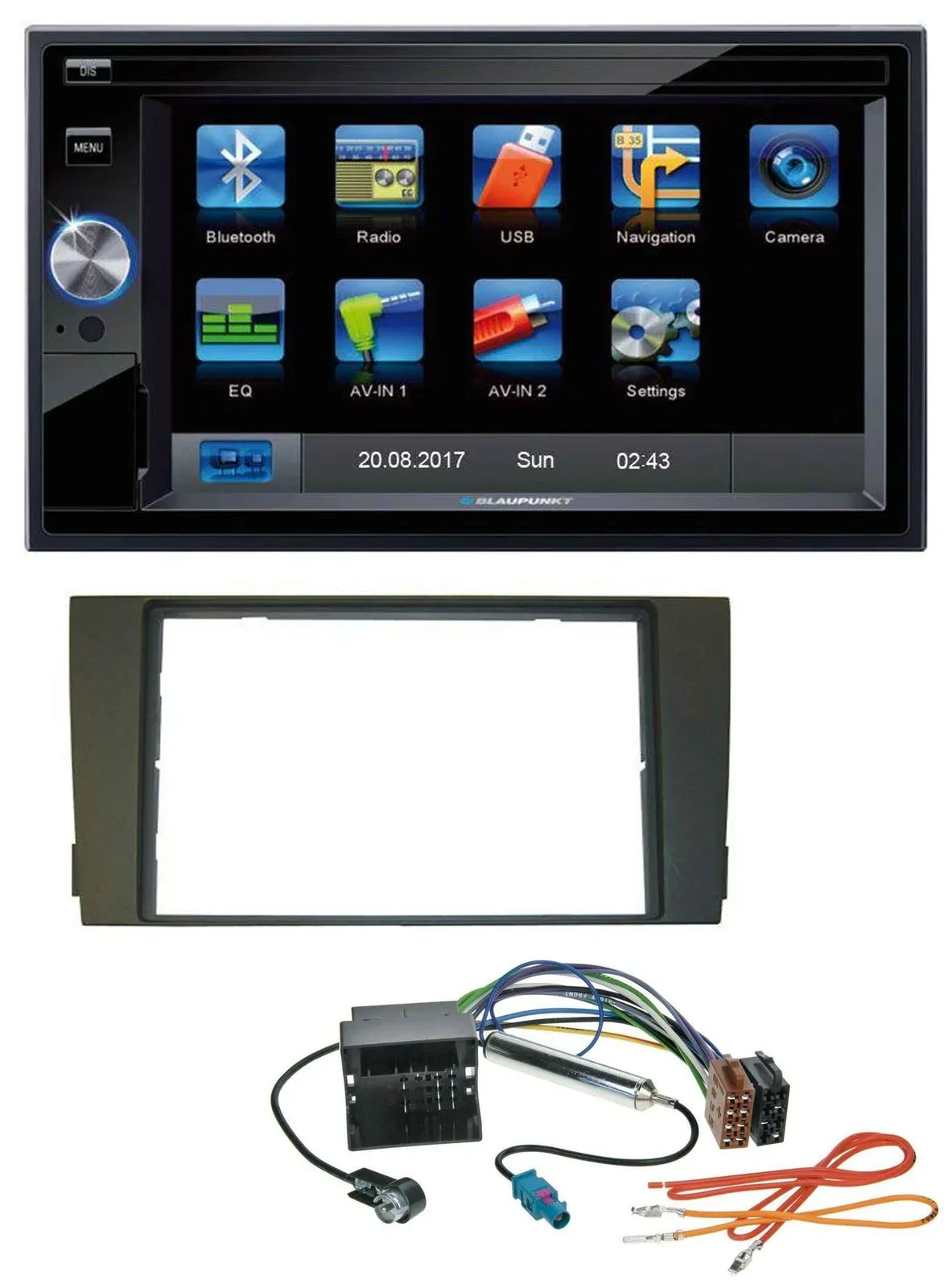 Blaupunkt SD Bluetooth 2DIN MP3 USB AUX Autoradio für Audi A6 01-05 C5 Quadlock
