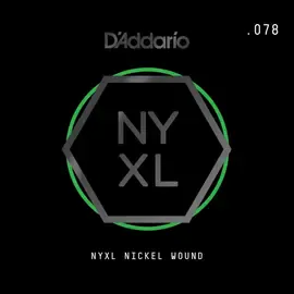 Струна одиночная D'Addario NYNW078 NYXL Nickel Wound Single 078