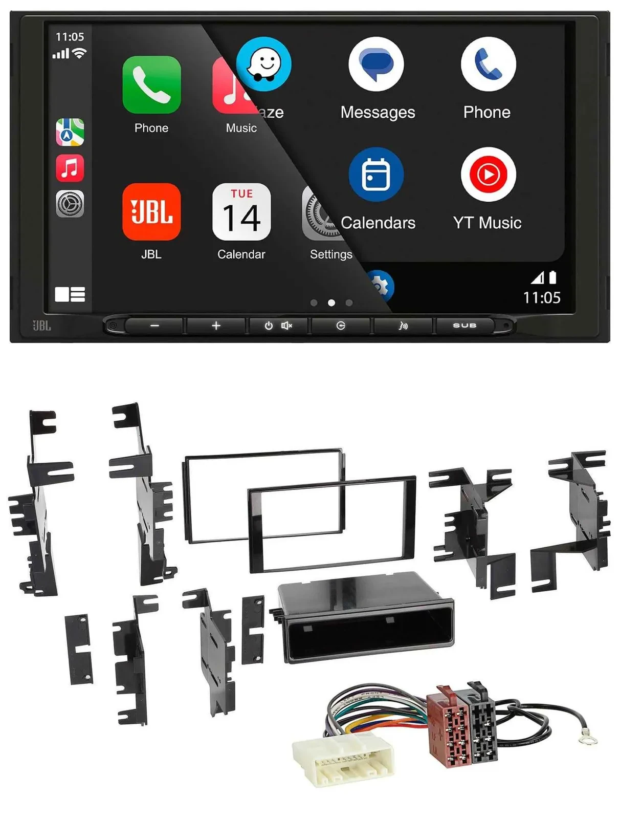 Автомагнитола JBL 2 DIN, MP3, DAB, Bluetooth, USB для Nissan Cube (с 2009) и Frontier (с 2013)
