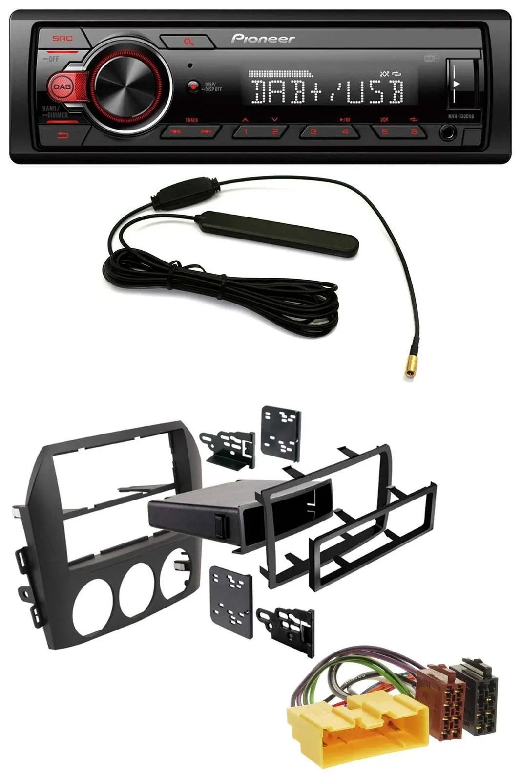 Автомагнитола для Mazda MX-5 (2005–2008) Pioneer 1-DIN, DAB, USB, AUX, MP3
