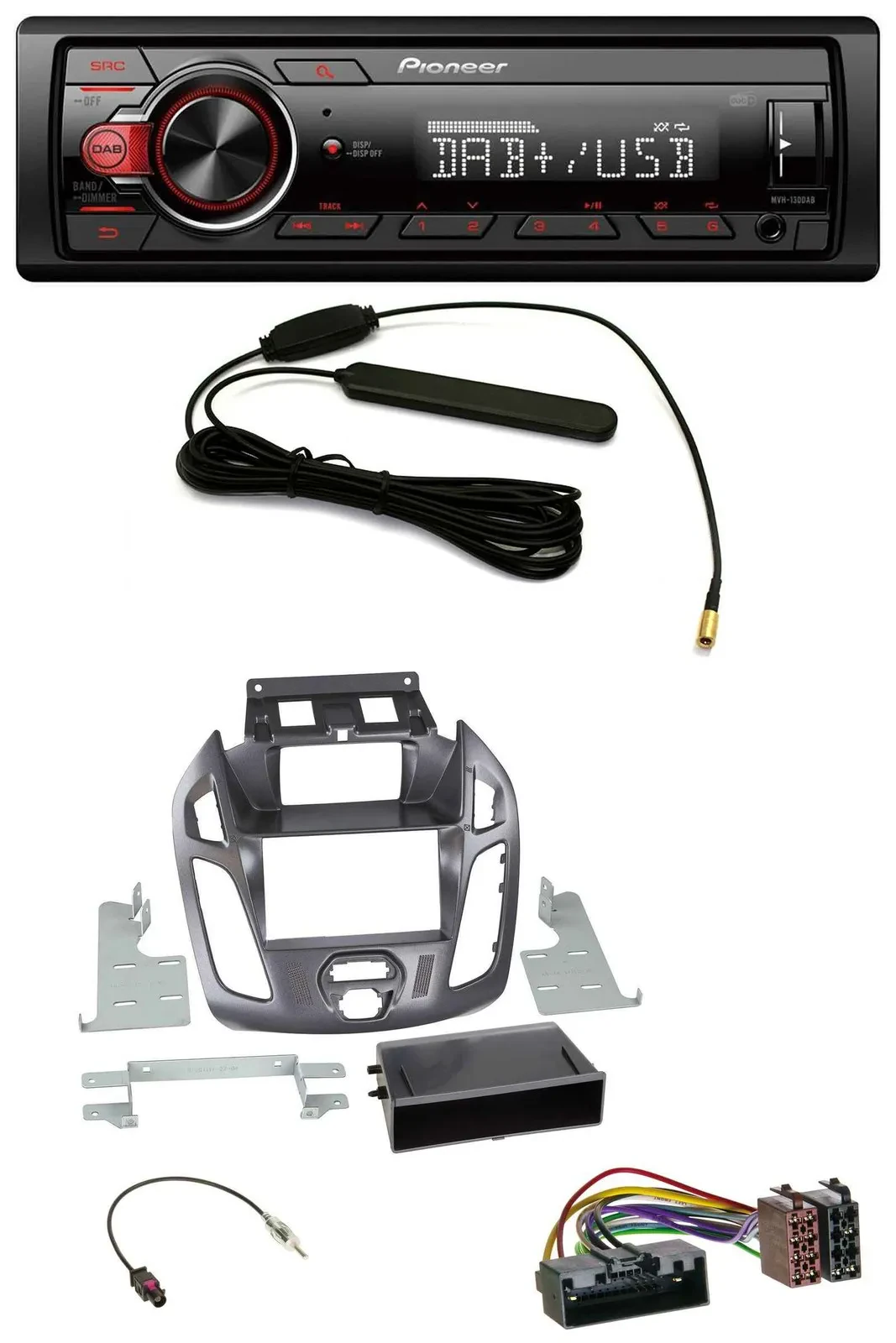 Pioneer MP3 DAB 1DIN AUX USB Autoradio für Ford Transit Connect 12-18 Display Pe