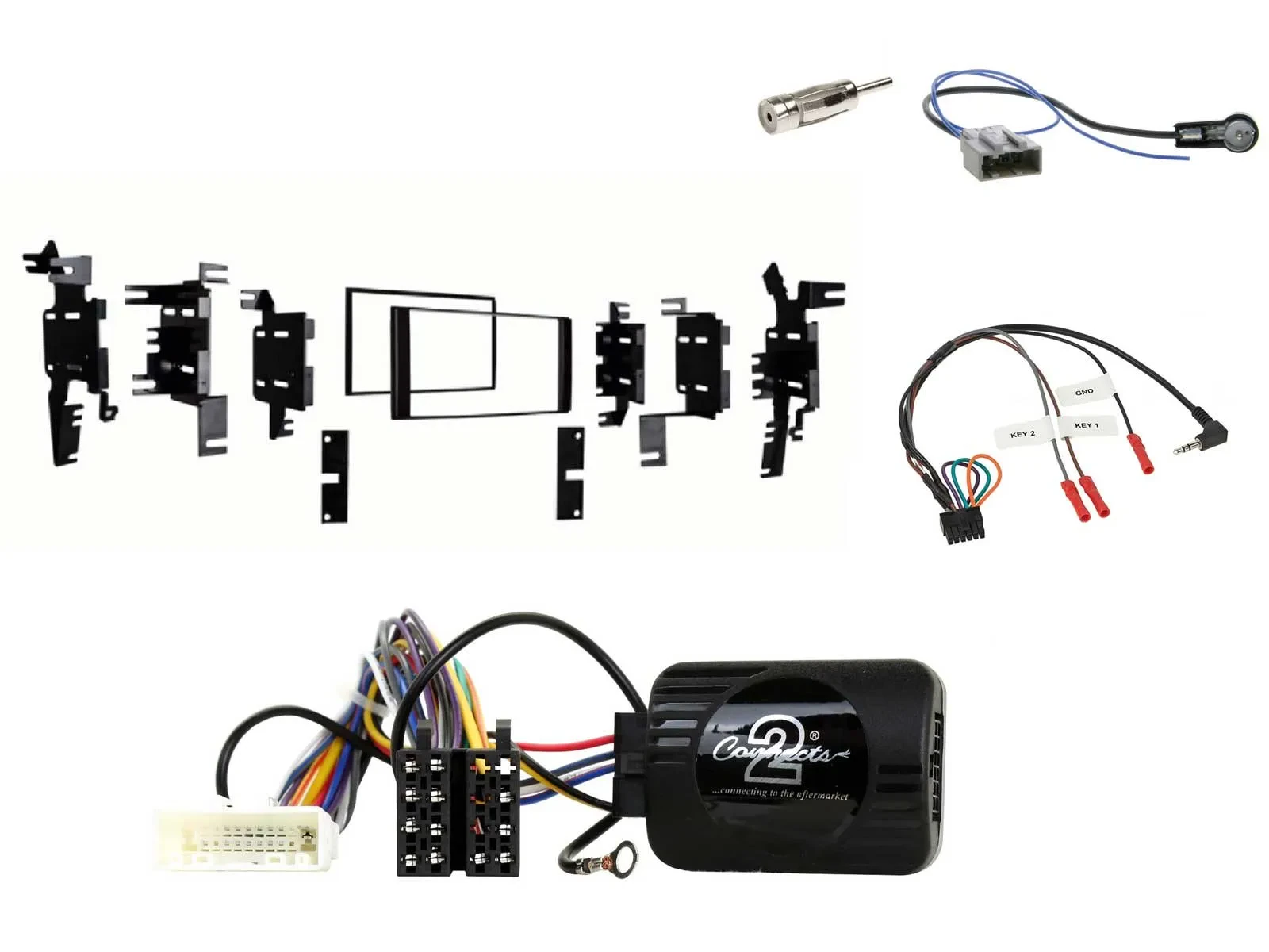 Einbauset Lenkradadapter Doppel DIN Autoradio für Nissan Versa Tiida C11 2008-20