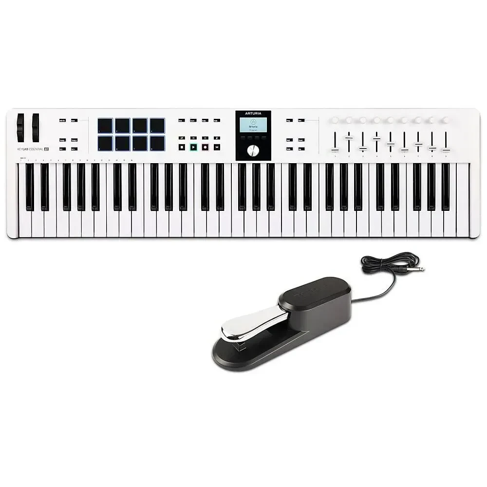 MIDI-клавиатура Arturia KeyLab Essential 61 mk3 61-Key, белый, с педалью сустейна