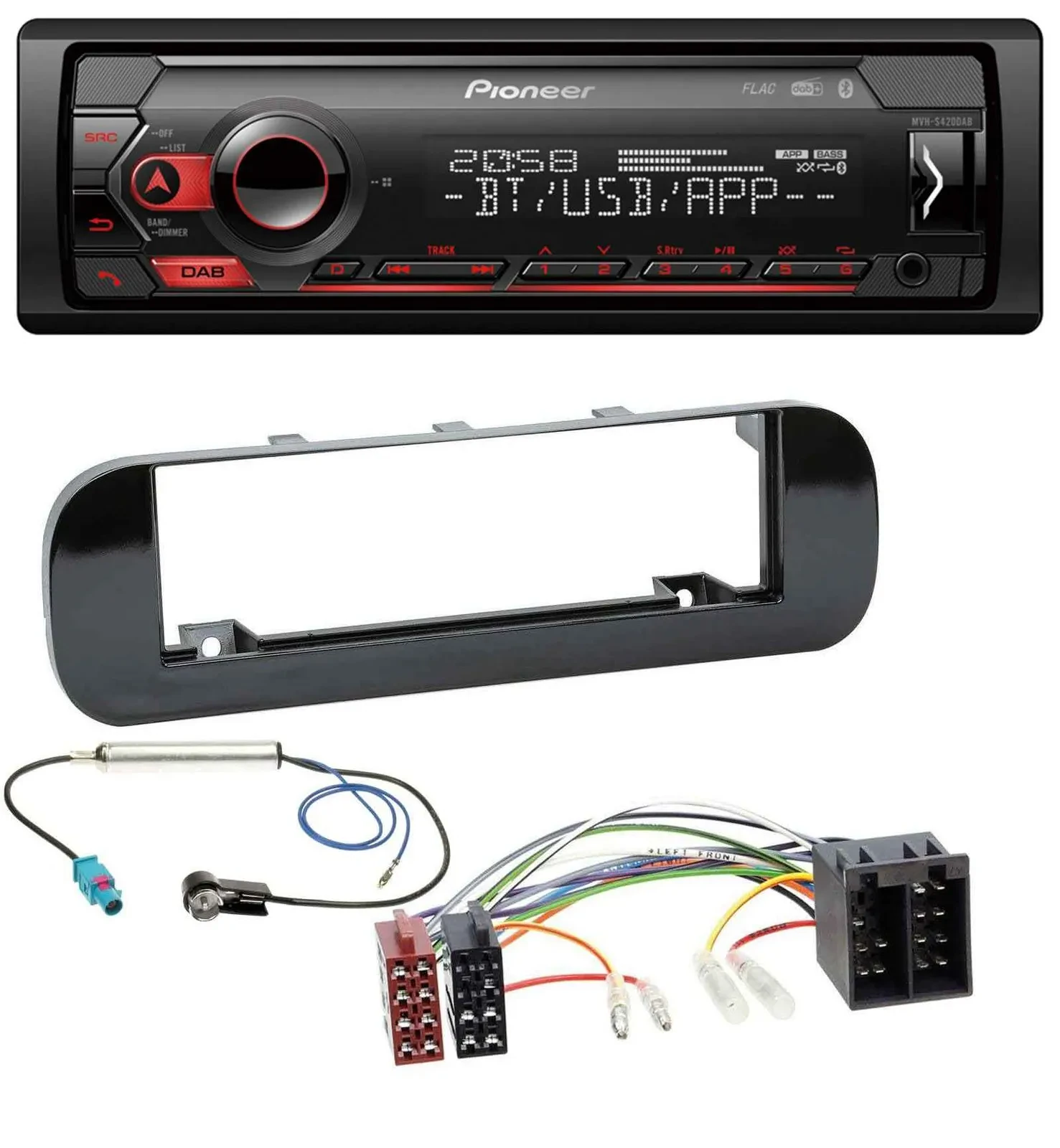 Автомагнитола для Fiat Panda (с 2012) Pioneer DAB Bluetooth USB, глянцевый