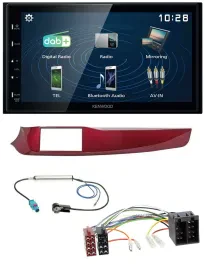 Kenwood 2DIN Bluetooth MP3 USB DAB Autoradio für Alfa Giulietta 10-13 rot glänze
