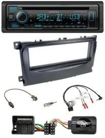 Kenwood Bluetooth DAB CD Lenkrad USB Autoradio für Ford S-Max Mondeo 07-14 schwa