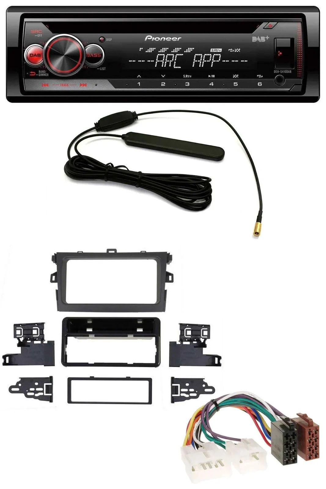 Pioneer CD USB AUX DAB MP3 Autoradio für Toyota Corolla 2009-2012 silber