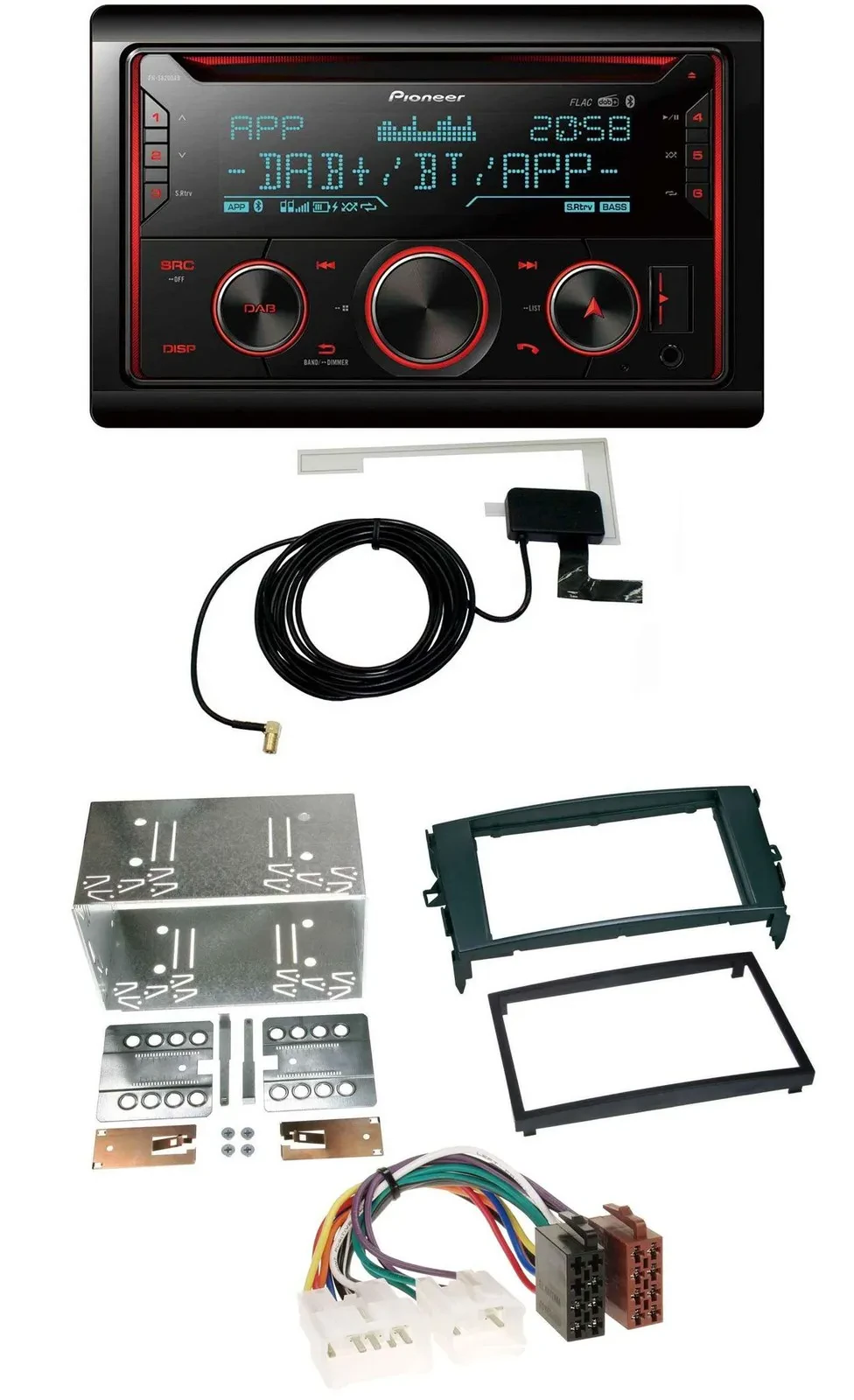 Автомагнитола для Toyota Auris 2007–2012 Pioneer 2-DIN DAB USB CD Bluetooth черная