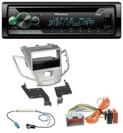 Pioneer USB MP3 DAB AUX CD Autoradio für Ford Fiesta 08-10 JA8 ohne Display silb