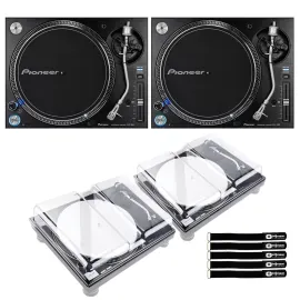 Pioneer DJ PLX-1000 Direct Drive Professional Turntables Pair w Decksaver Covers