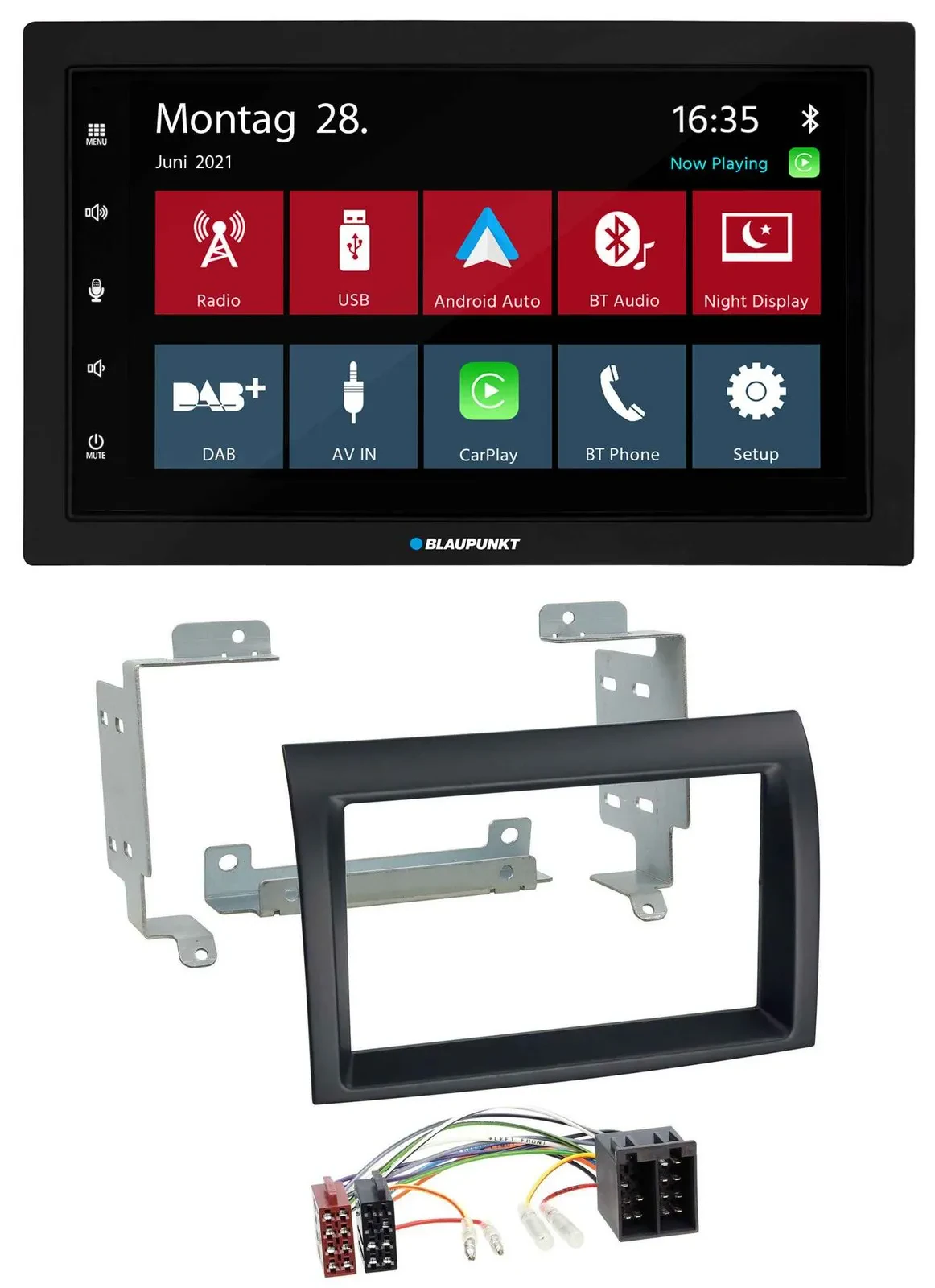 Автомагнитола Blaupunkt 2DIN, MP3, Bluetooth, DAB, USB для Fiat Ducato (2006–2011), Citroen Jum