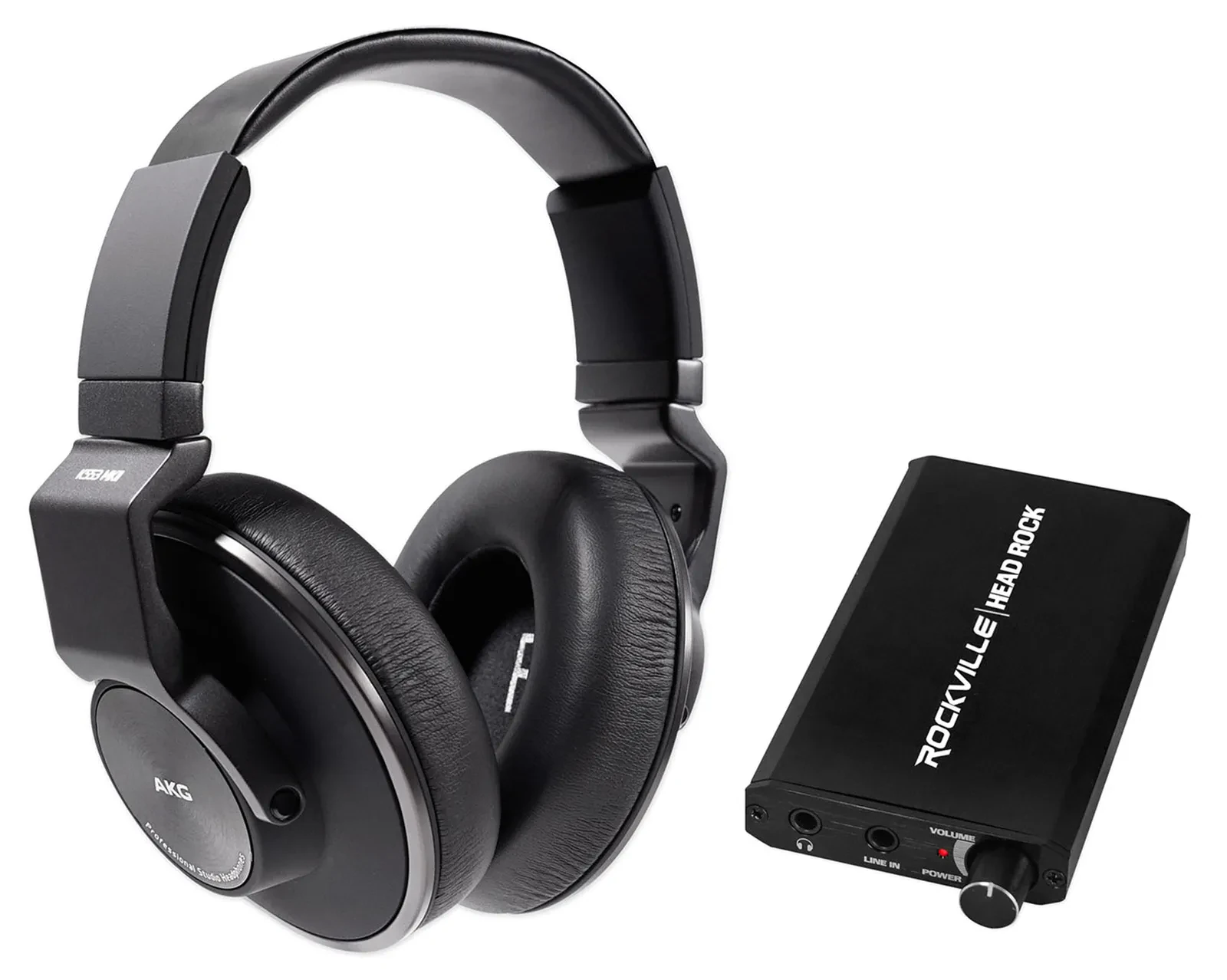 AKG K553 MK2 MKII Studio Monitoring Headphones+Rechargeable Headphone Amplifier