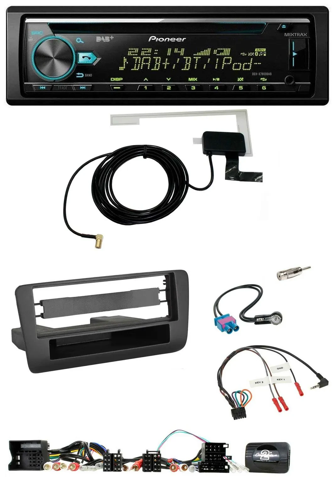 Pioneer MP3 Lenkrad CD USB DAB Autoradio für Audi A1 (2010-2019)