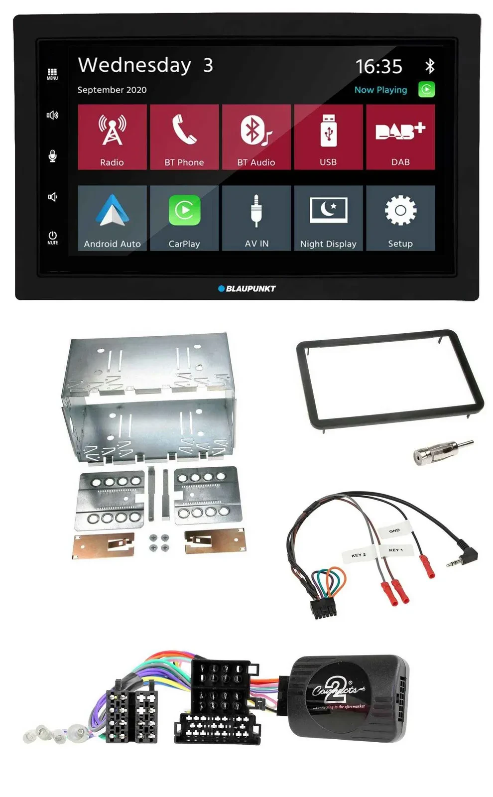 Blaupunkt DAB Bluetooth USB Lenkrad 2DIN Autoradio für Alfa Romeo 159 Brera Spid