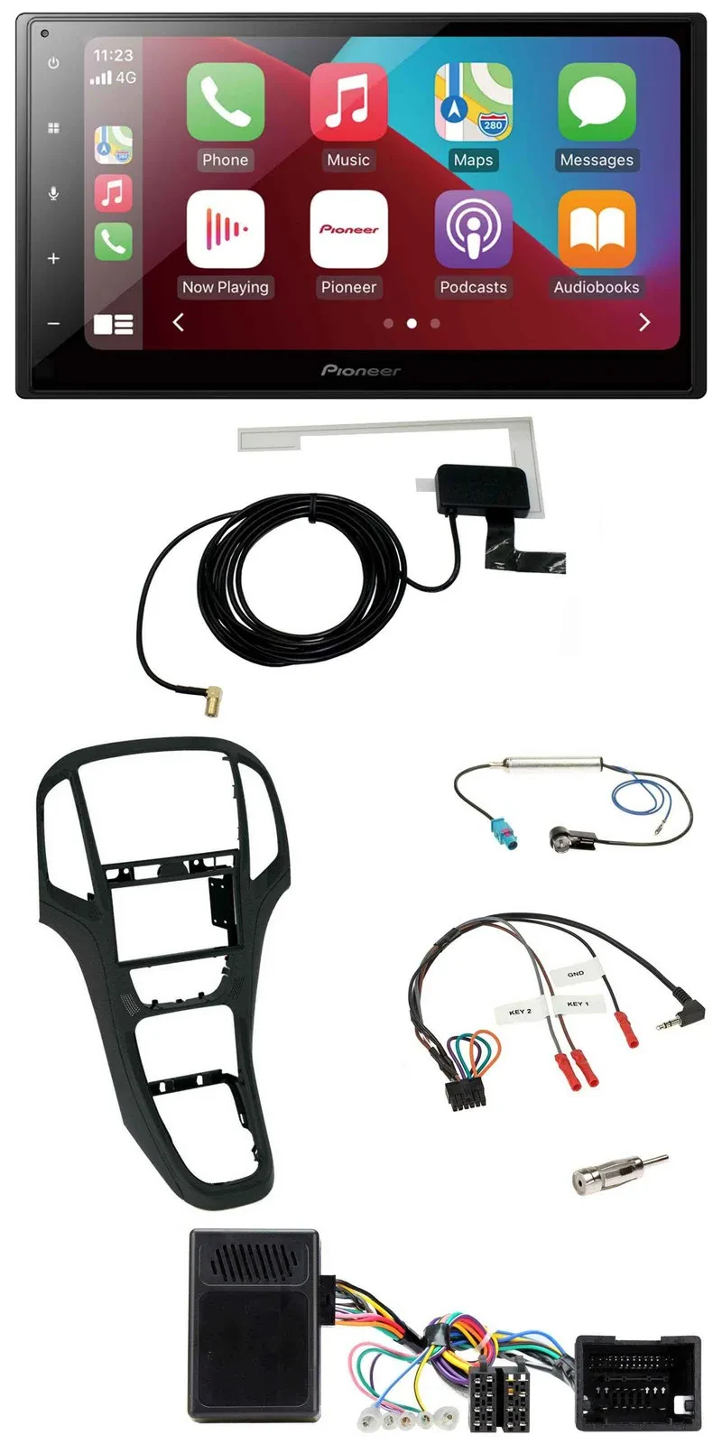 Автомагнитола Pioneer 2-DIN, USB, Bluetooth, DAB, для Opel Astra (с 2009), перламутрово-чёрный, поддержка кнопок на руле