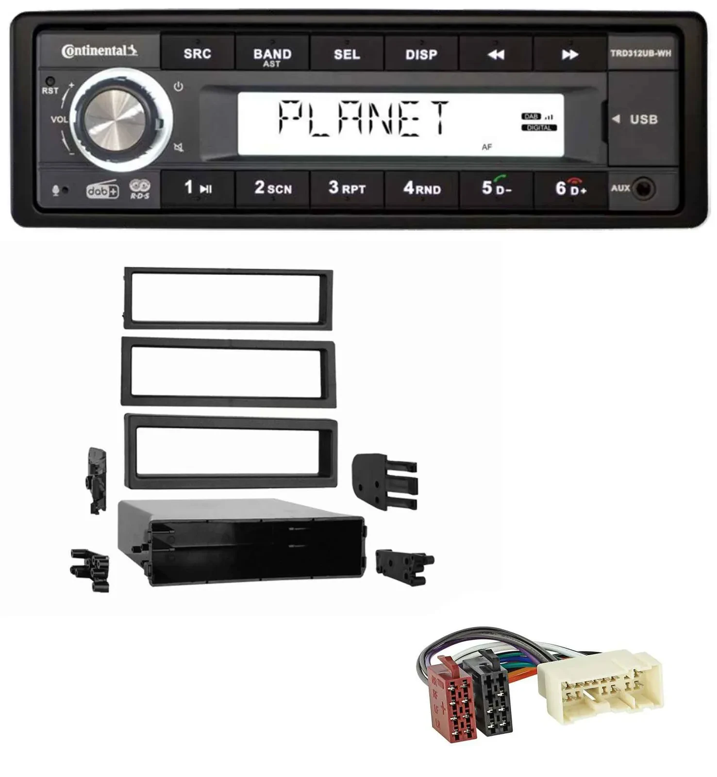 Автомагнитола Continental 1 DIN, USB, AUX, DAB, MP3 для Nissan Xterra (2000–2004)